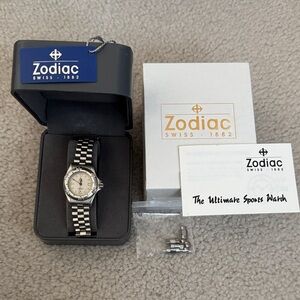 Zodiac Swiss Sports Watch with Stainless Steel Band